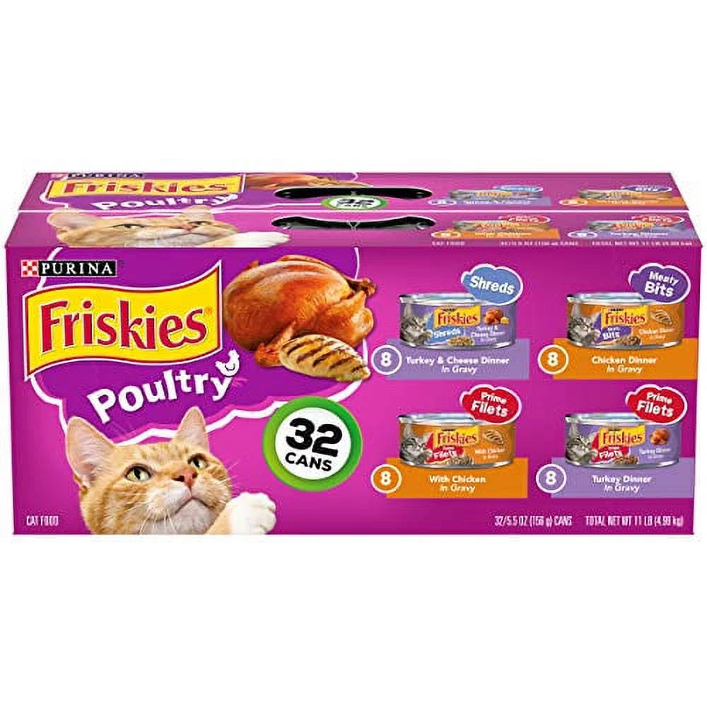 32 Pack 5.5 oz Wet Cat Food Variety Pack Z381606
