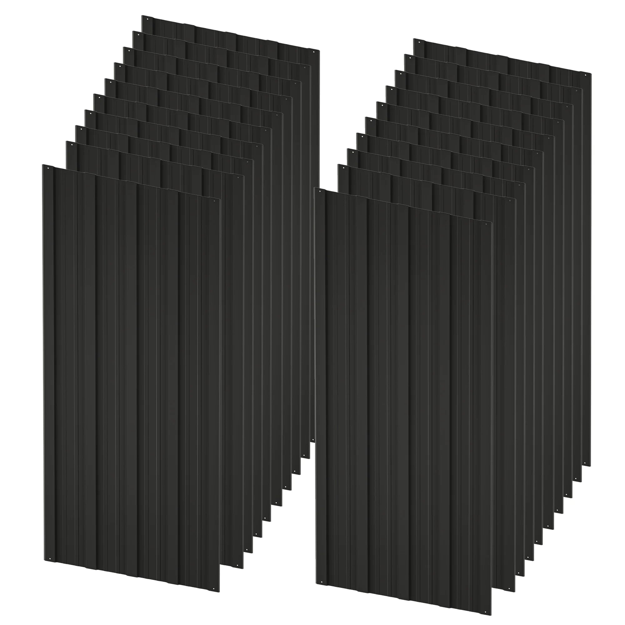 20 Pcs Galvanized Metal Roof Panels Black N132