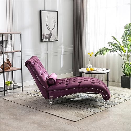 Emerald Velvet Chaise Sofa with Lumbar Pillow O6927