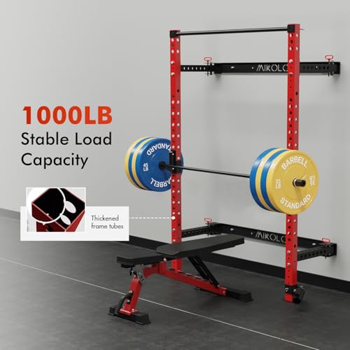 2" x 2" Folding Wall Mounted Squat Rack with Pull Up Bar Z840