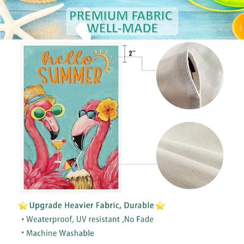 12.5x18 Inch Pink Flamingo Burlap Garden Flag O51147