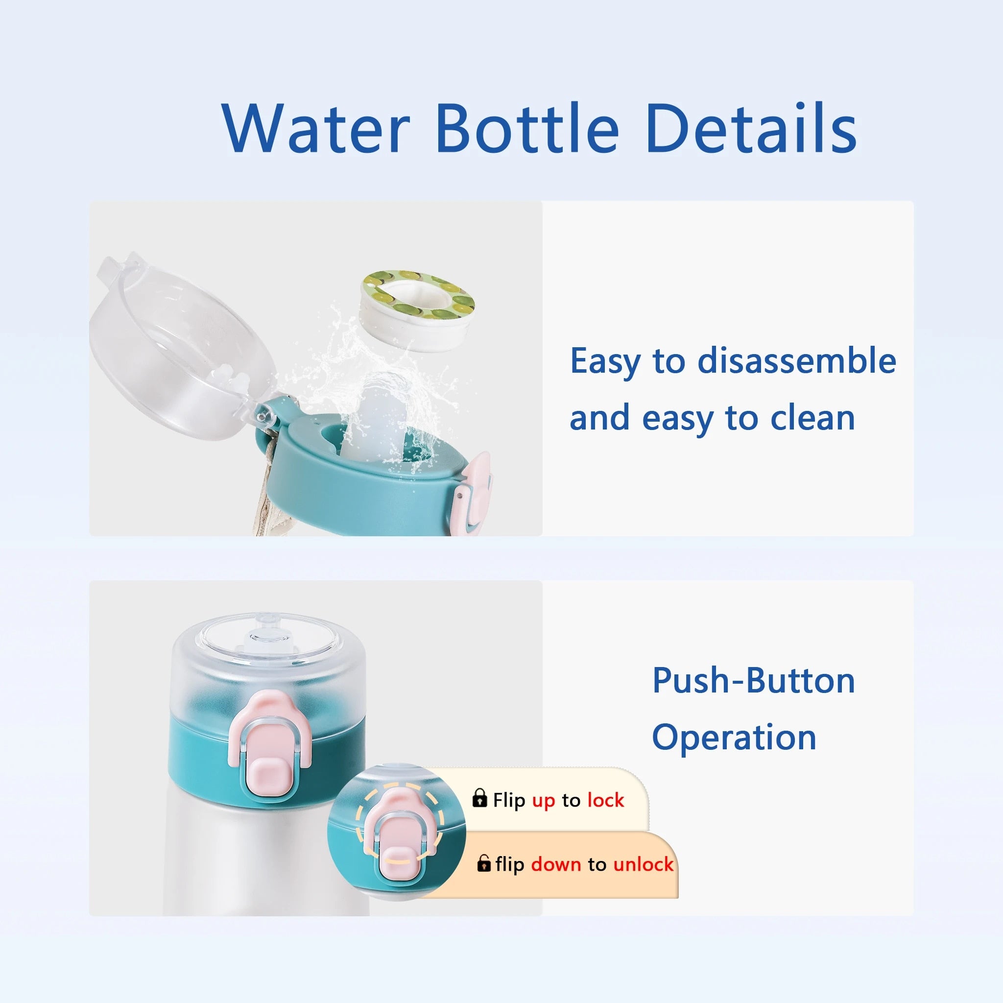 750ml Green Water Bottle with Flavor Pods and Straw F336