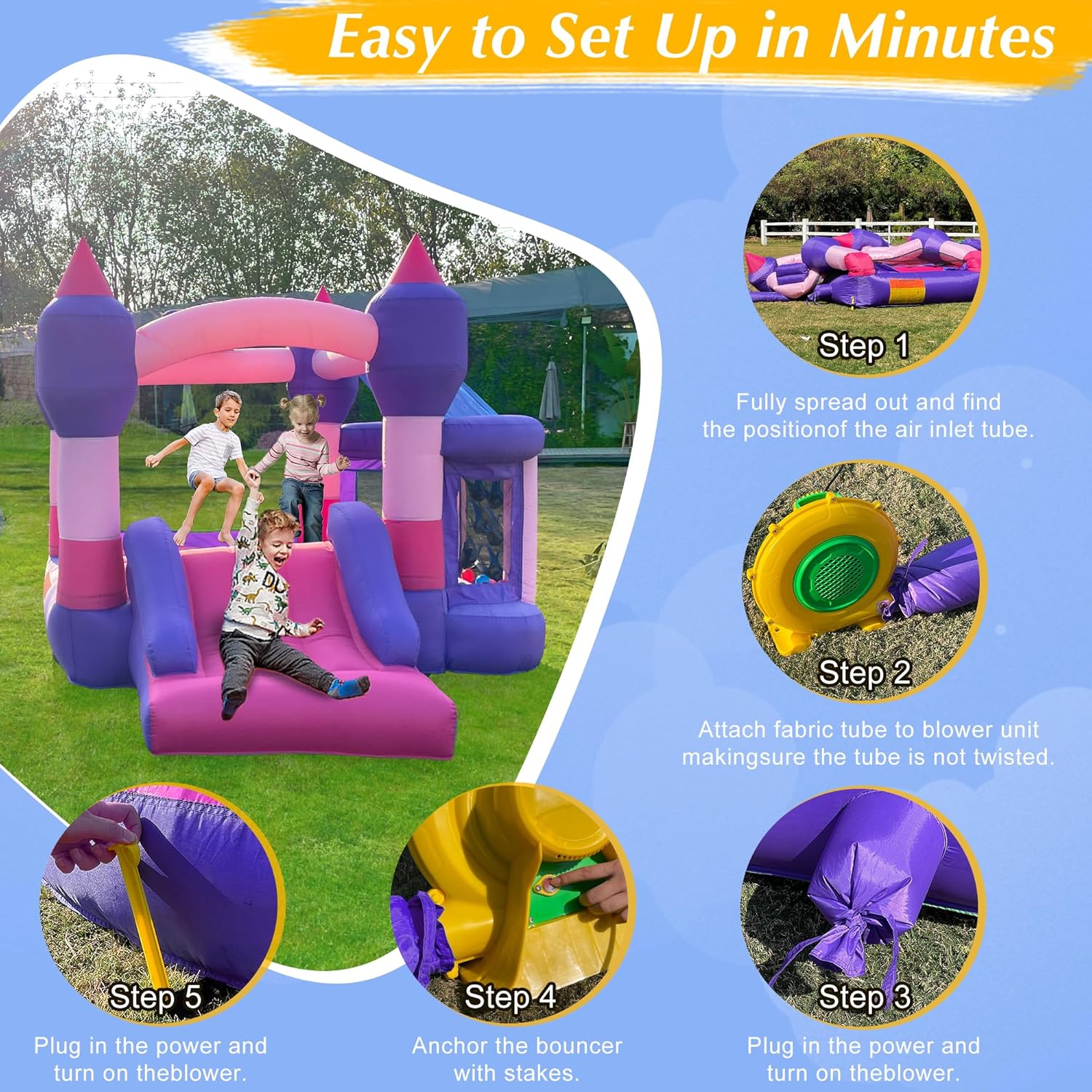 Inflatable Bounce House with Slide J643