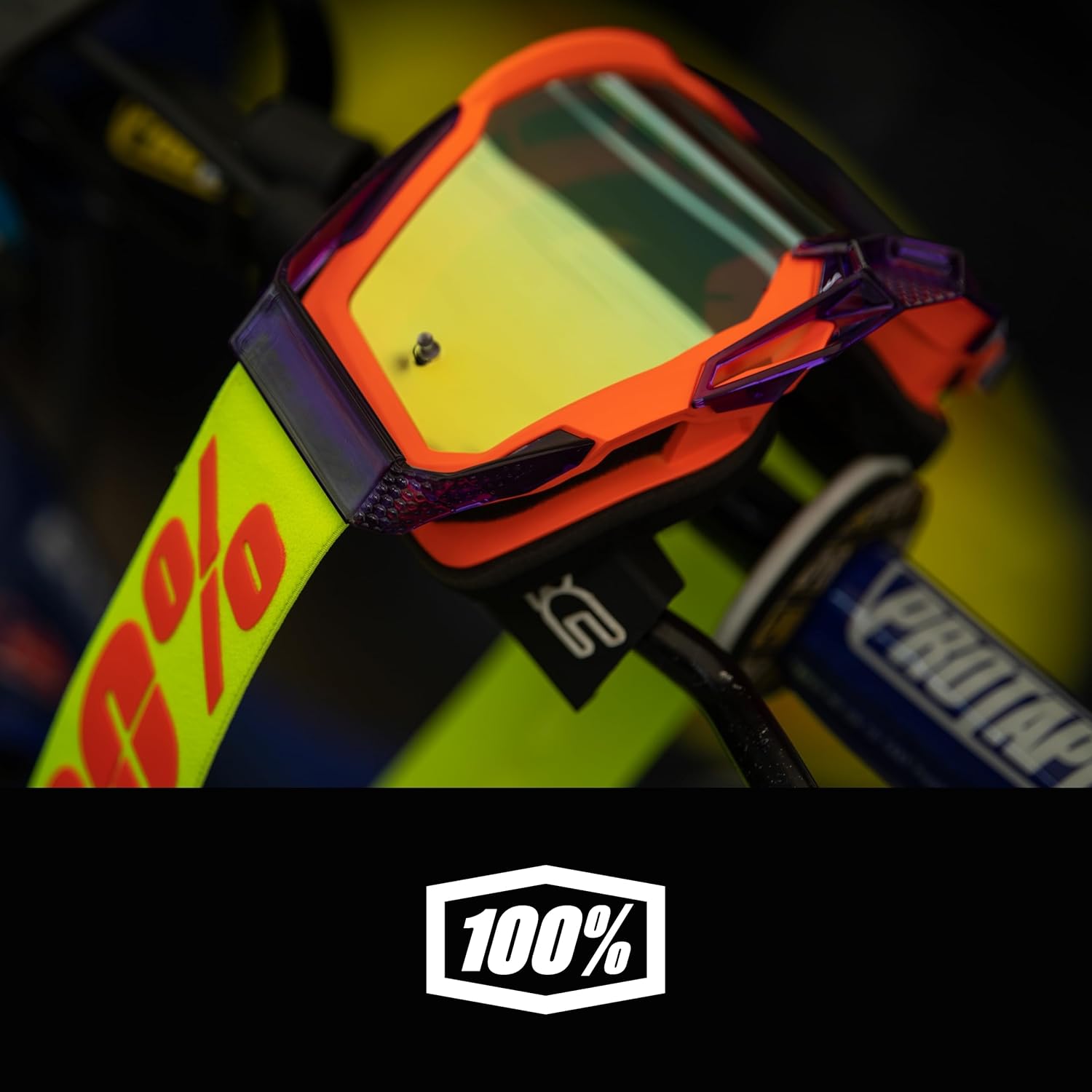 Blue MX Offroad Goggles with Mirror Gold Lens G36633