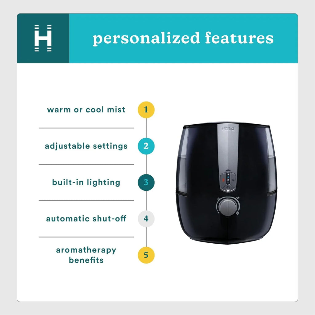 Ultrasonic Air Humidifier, 5.3L Water Tank with Warm and Cool Mist C773581