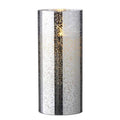 8x22 Silver Mercury Glass Wax LED Pillar Candle with Timer O438