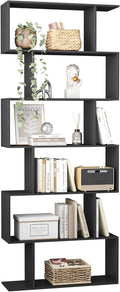 Black 6 Tier Geometric Bookshelf B38816