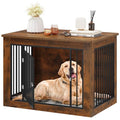 38"L Rustic Brown Dog Crate Furniture N6348