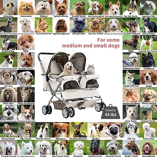 Gray Foldable Double Pet Stroller I822