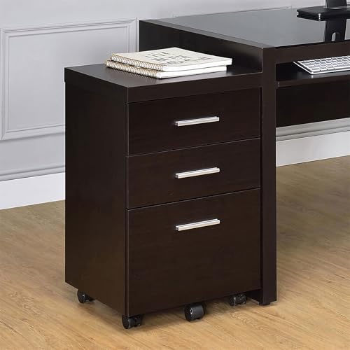3 Drawer Mobile File Cabinet Cappuccino N207