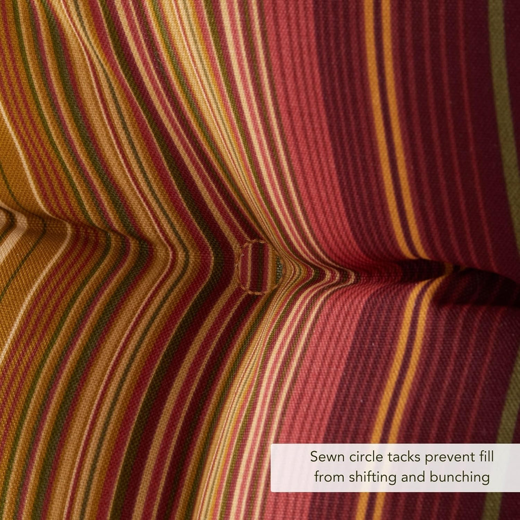 Outdoor 44 x 22-inch High Back Chair Cushion, Set of 2, Cinnamon Stripe A44092