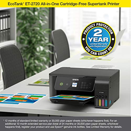 Black Wireless Color All-in-One Supertank Printer with Scanner and Copier W494