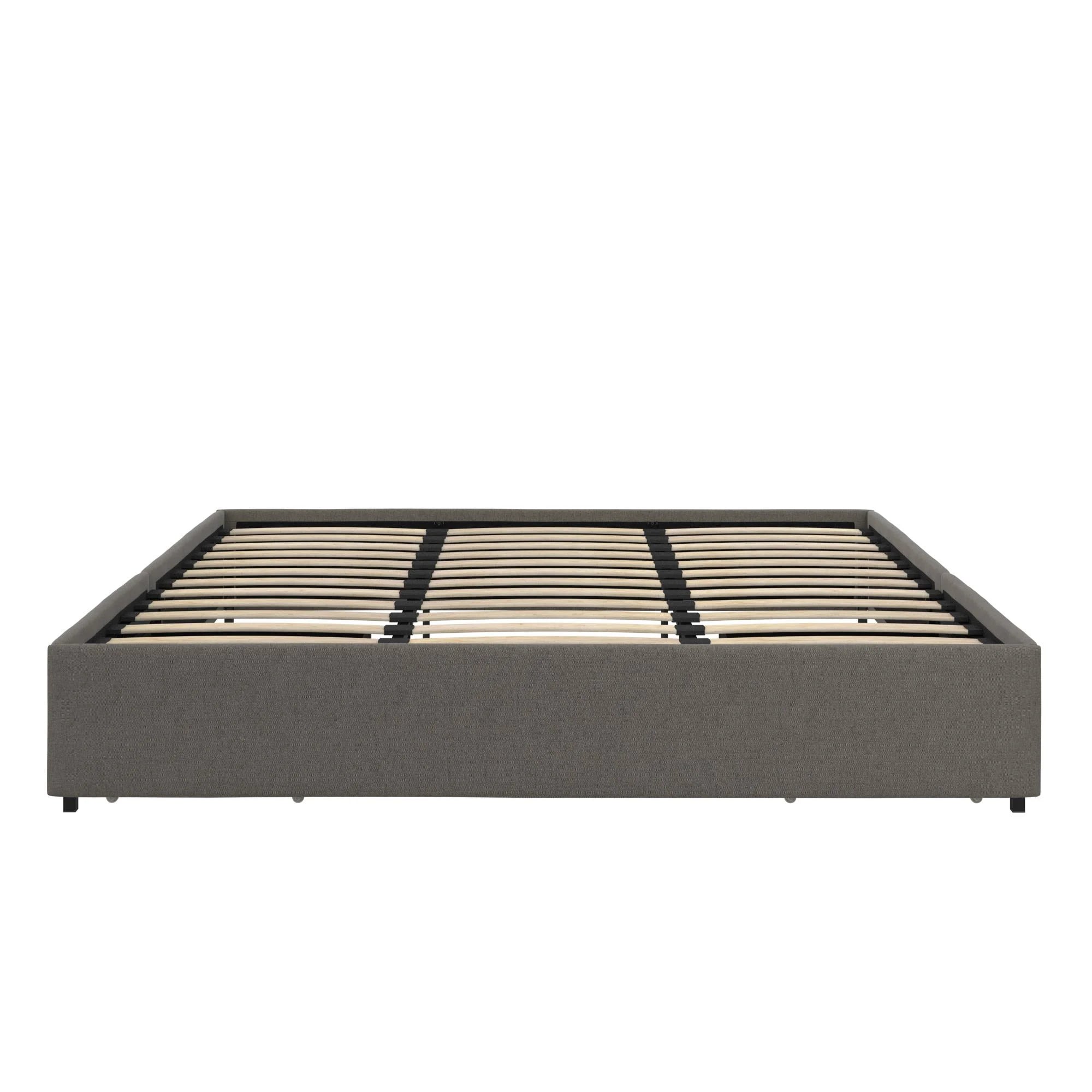 Gray Linen King Platform Bed with Storage B486