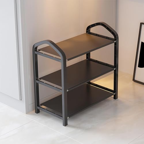 3 Tier Stainless Steel Shoe Rack (black) M166