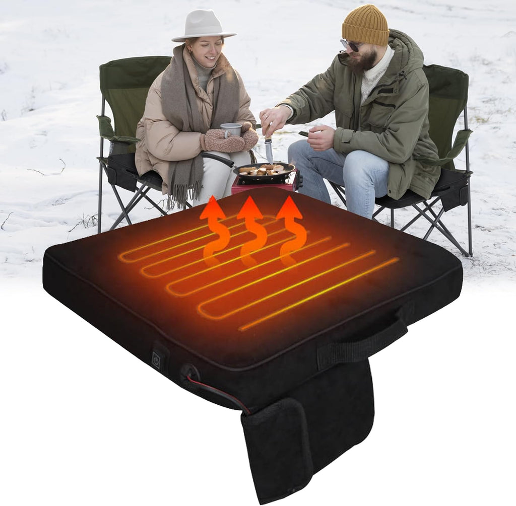 Portable Heated Seat Cushion with 3 Heating Settings Memory Foam O4614