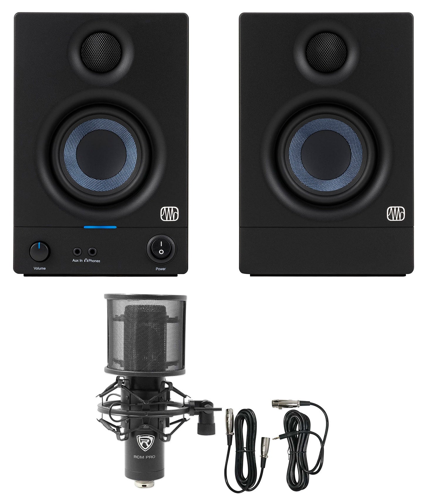 3.5" Studio Monitors Speakers with Recording Microphone K1725