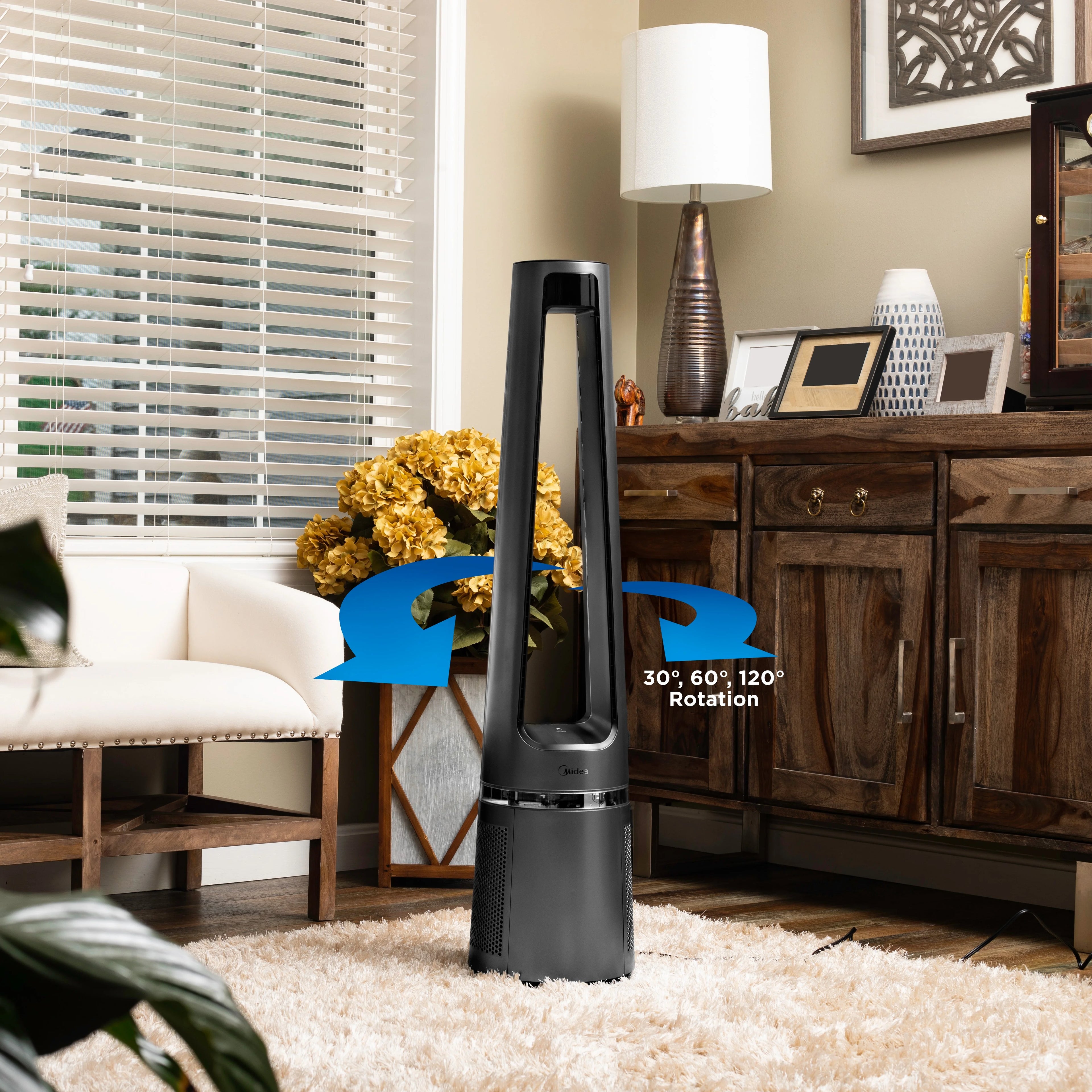 42" 12-Speed Bladeless DC Fan & HEPA Air Purifier with Remote Control, Silver C303571