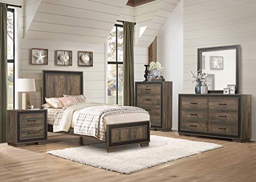 Twin Two-Tone Panel Bed Y767