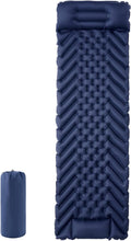 Inflatable Sleeping Pad with Pillow and Built-in Foot Pump S93221