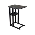 Solid Acacia Wood C Table with Storage Tray - Black Q665592