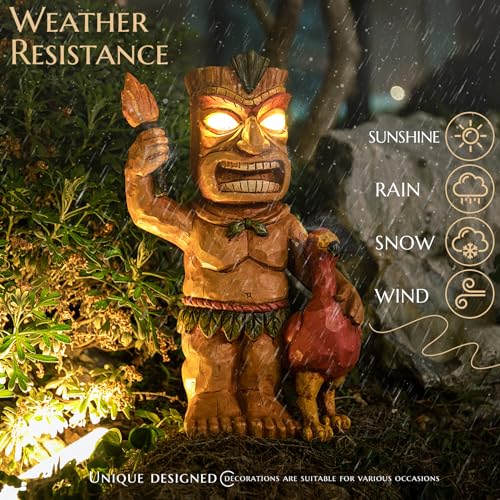 Solar Powered Tiki Figurine with Light D720