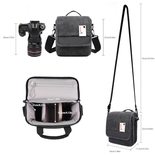 Small DSLR Camera Shoulder Bag Waterproof Messenger Bag Crossbody Case Z57666