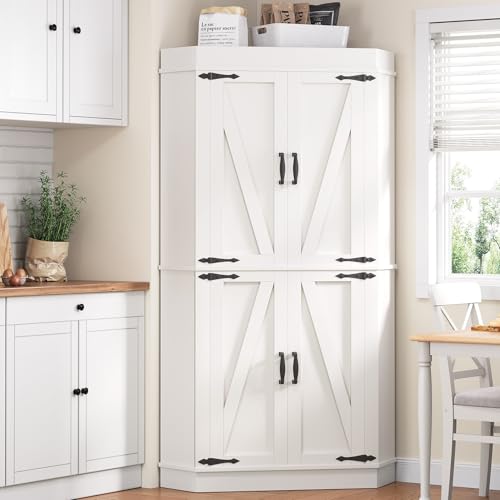 White 4 Door Tall Storage Cabinet G296