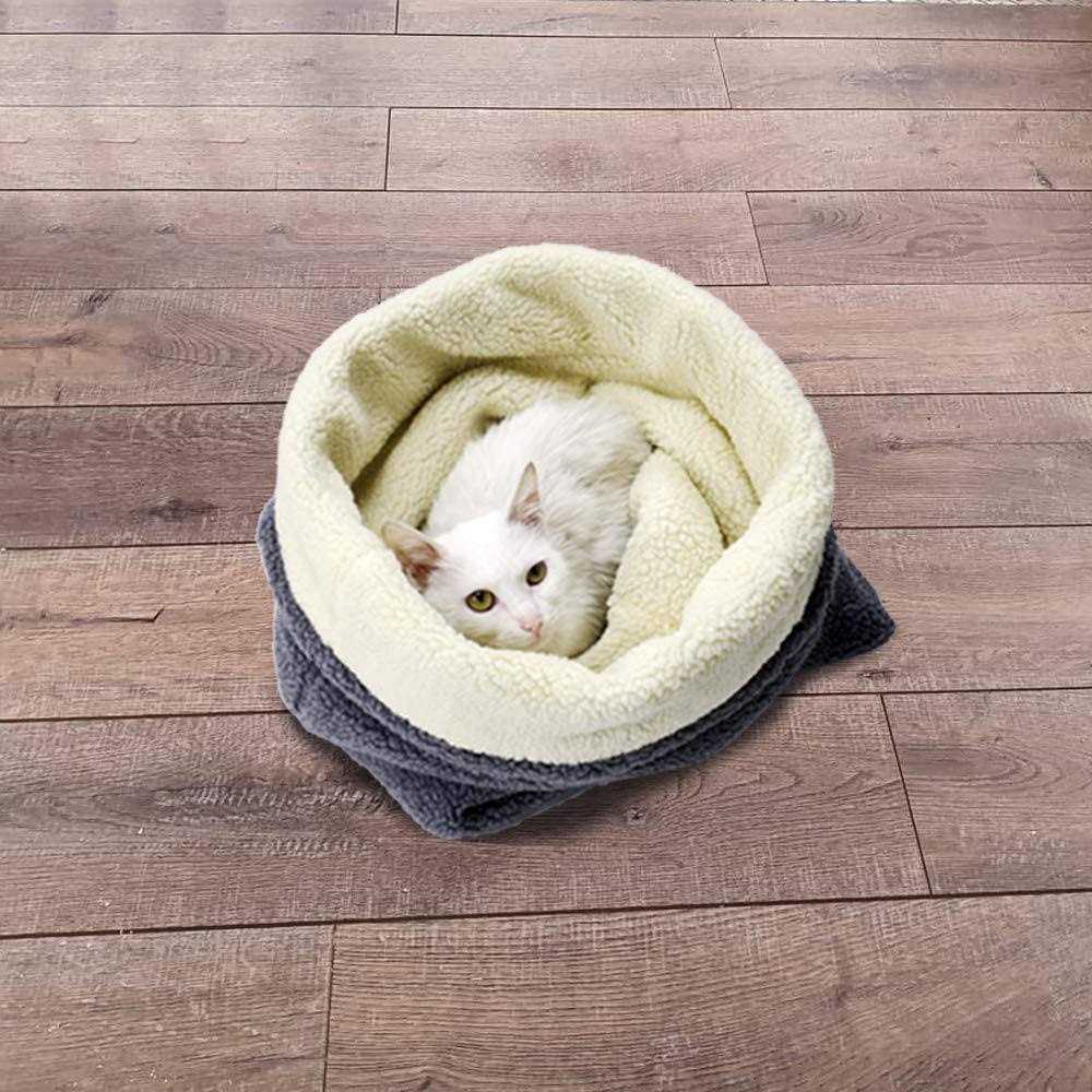 Cat Bed Cave Sleeping Bag Pet Mat Self Warming Pad Sack O12507