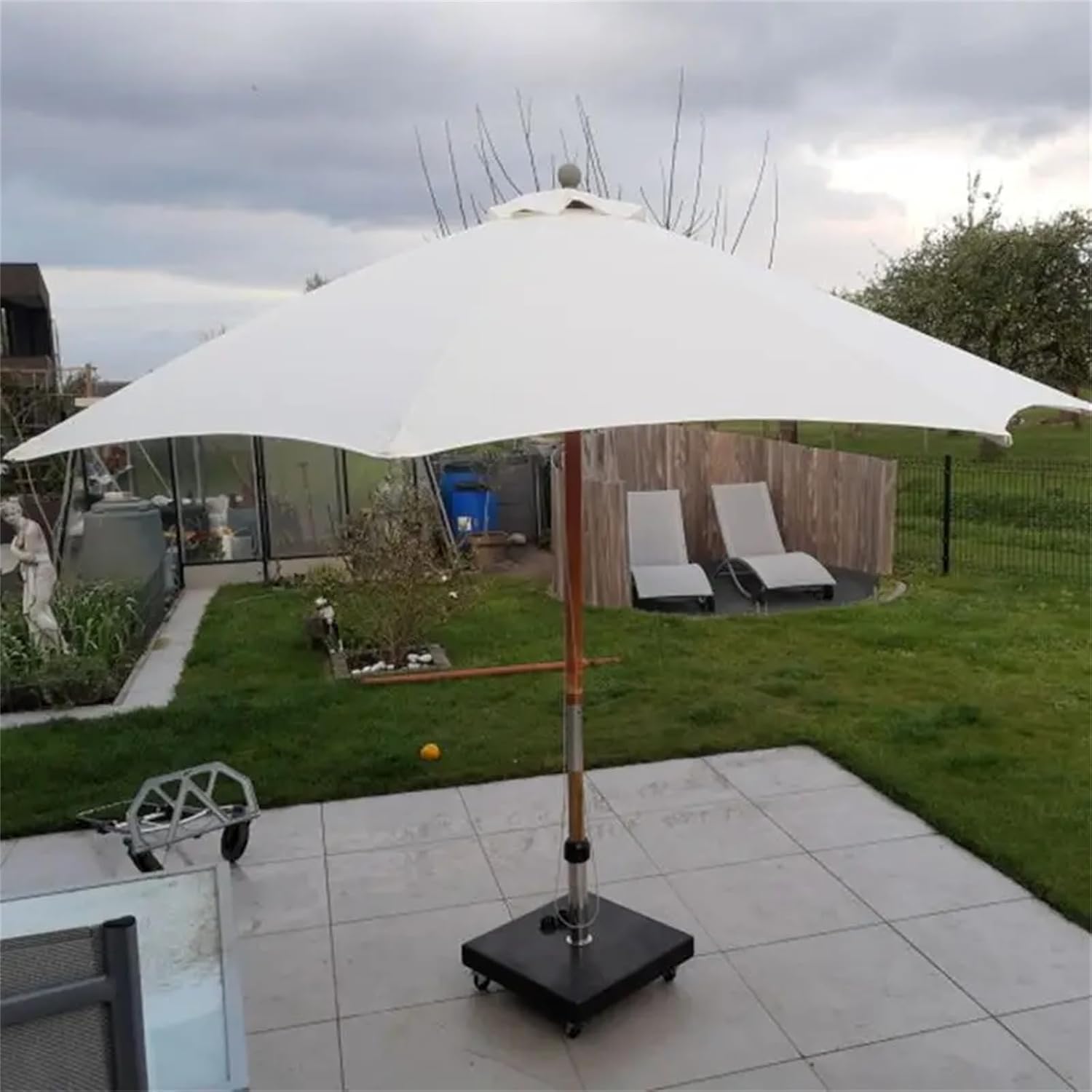 9.8ft Patio Umbrella Replacement Top Cover with 8 Ribs (White) Y4640