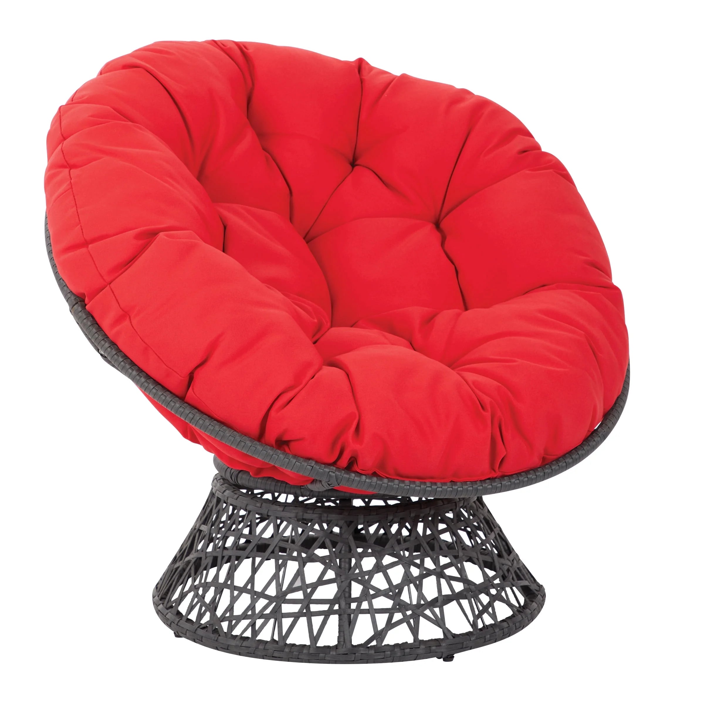 White cushion Papasan Chair with Black Frame Z954531