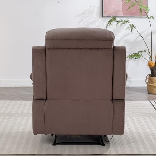 Breathable Fabric Cloth Single Recliner Chair with Padded Backrest and Armrests J65692