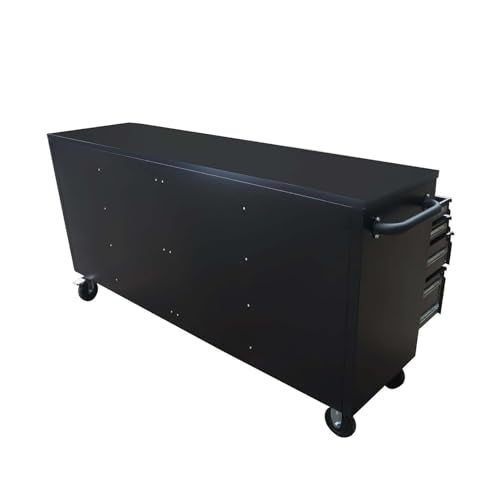 Black 72 in Rolling Tool Chest with Drawers Mobile Tool Cabinet E689