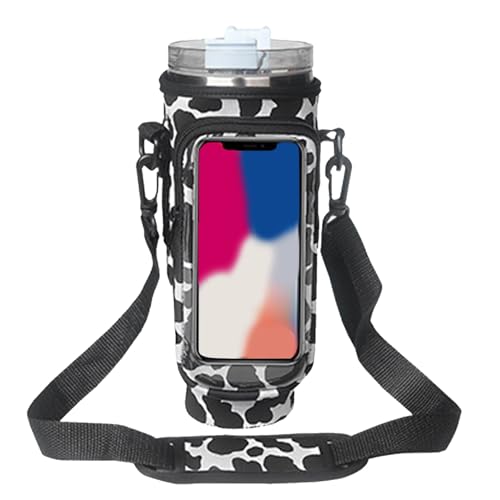 Neoprene Water Bottle Carrier Sling Bag with Strap and Phone Pocket D83470