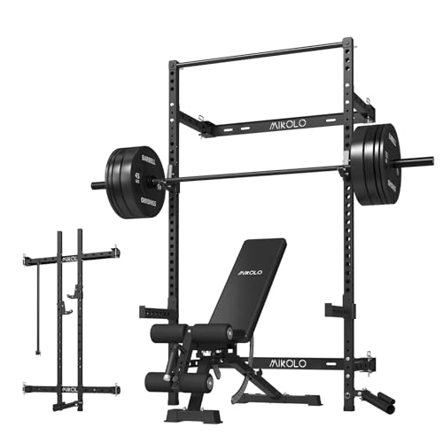 2" x 2" Folding Wall Mounted Squat Rack with Pull Up Bar Z840