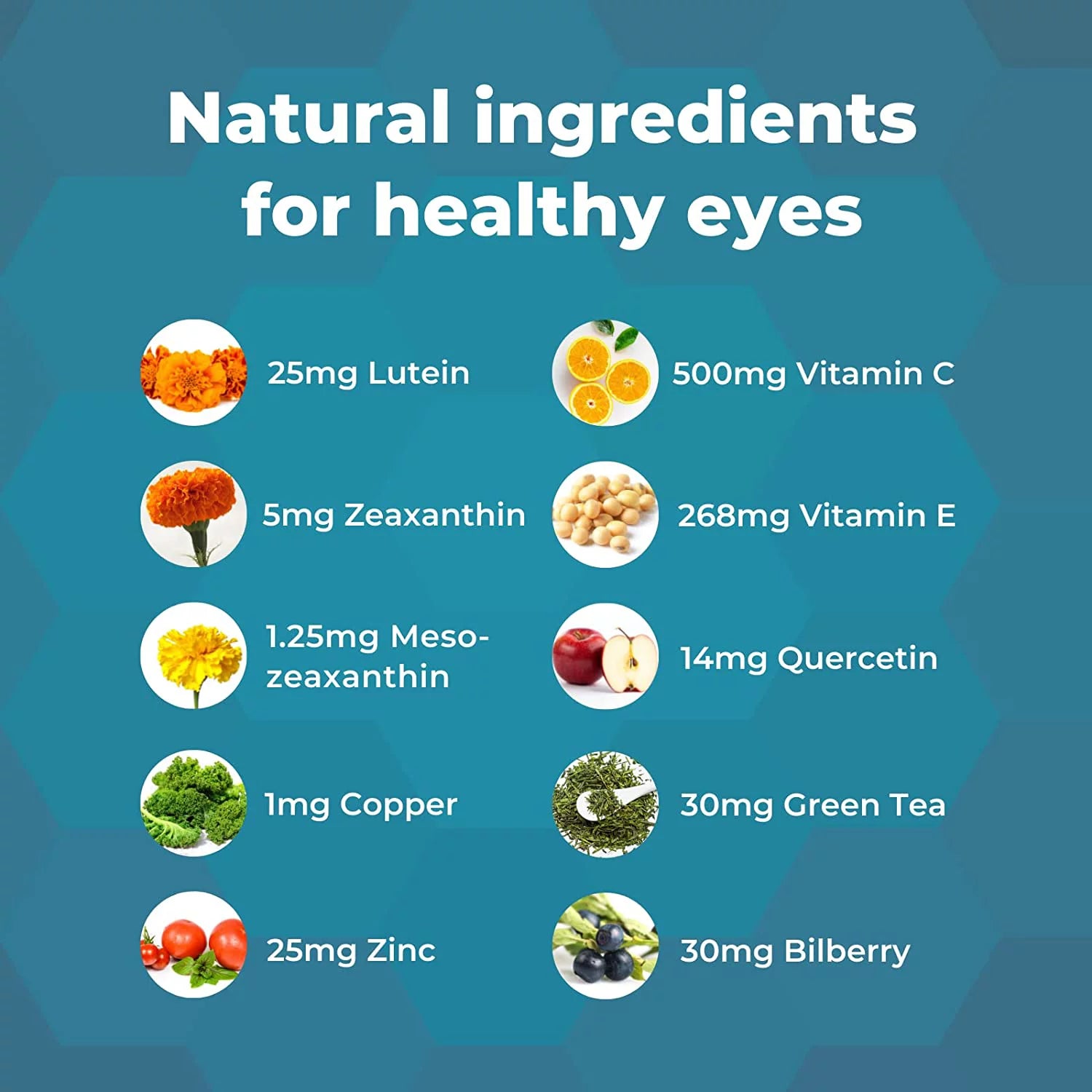 Natural Eye Health Vitamins with Bilberry Zeaxanthin Lutein (60 Capsules) G6027