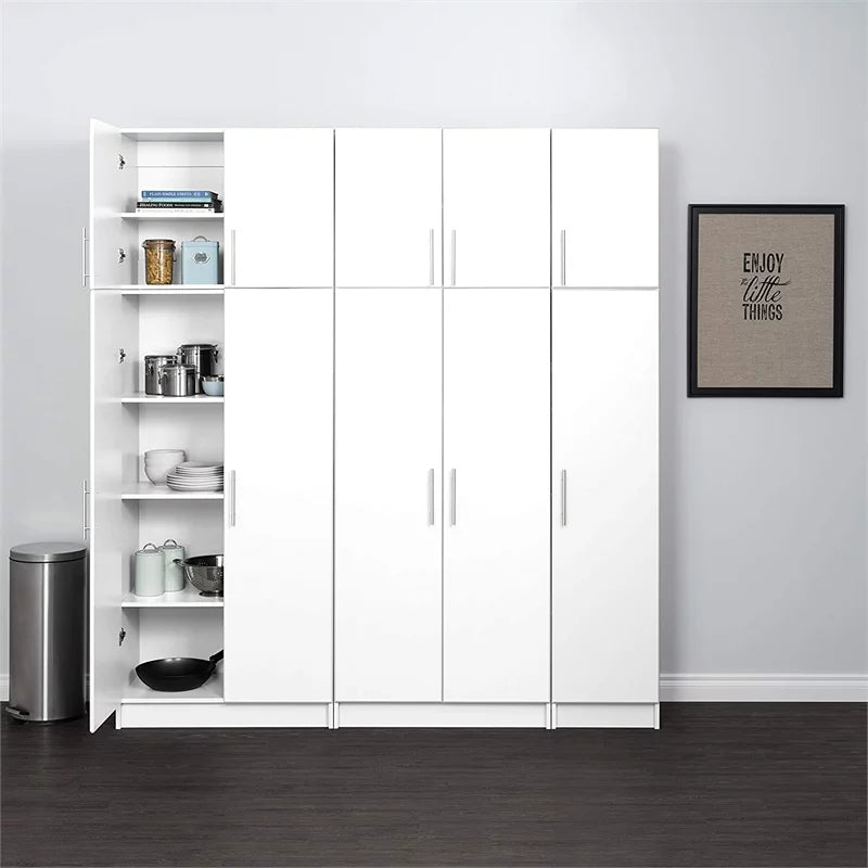 White 16" Wood Broom Cabinet Q277
