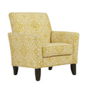 Button Tufted Arm Chair Gold Damask Y9245