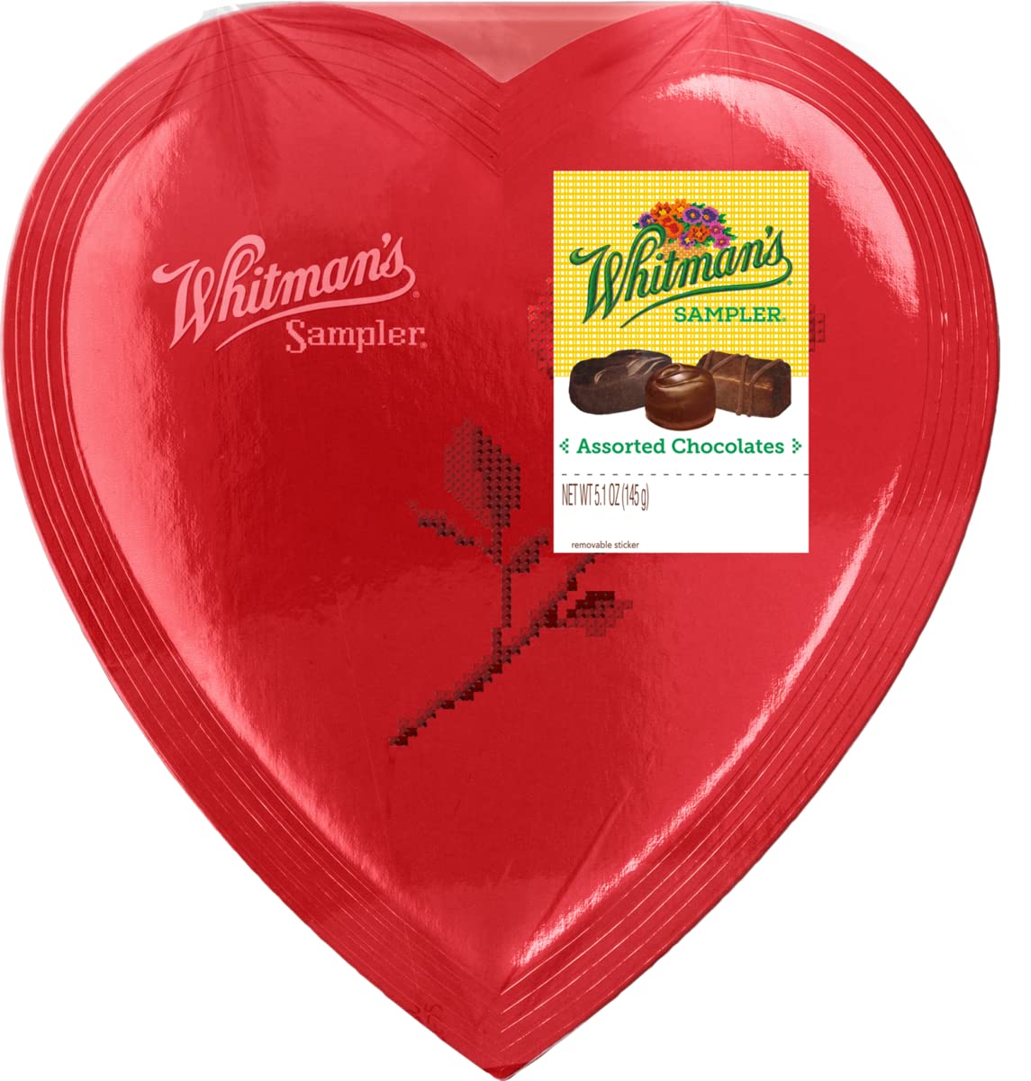 Assorted Chocolate Sampler Heart Box, 5.1 Ounce W365619