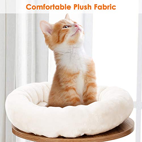 Light Grey Wood Cat Tree with Scratching Posts and Washable Cushions G14217