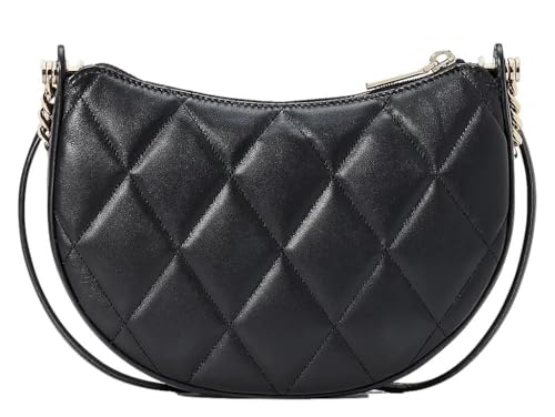 Smooth Leather Quilted Zip Top Crossbody Bag V9504
