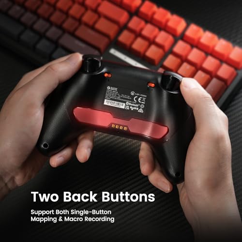 Wireless PC Controller with Hall Effect Joysticks & Triggers, 2.4G & Wired, Remappable Buttons (White) Y136