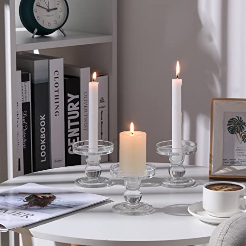 6 Pcs Clear Glass Candle Holders O584991