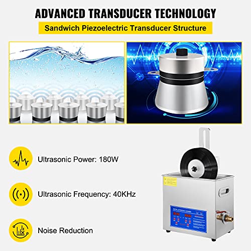 Ultrasonic Cleaner, Stainless Steel, 3L R387