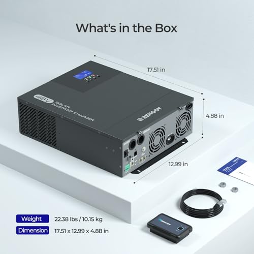 3500W Pure Sine Wave Solar Inverter 48V DC to 120V AC with 80A MPPT Charge Controller and Bluetooth P620