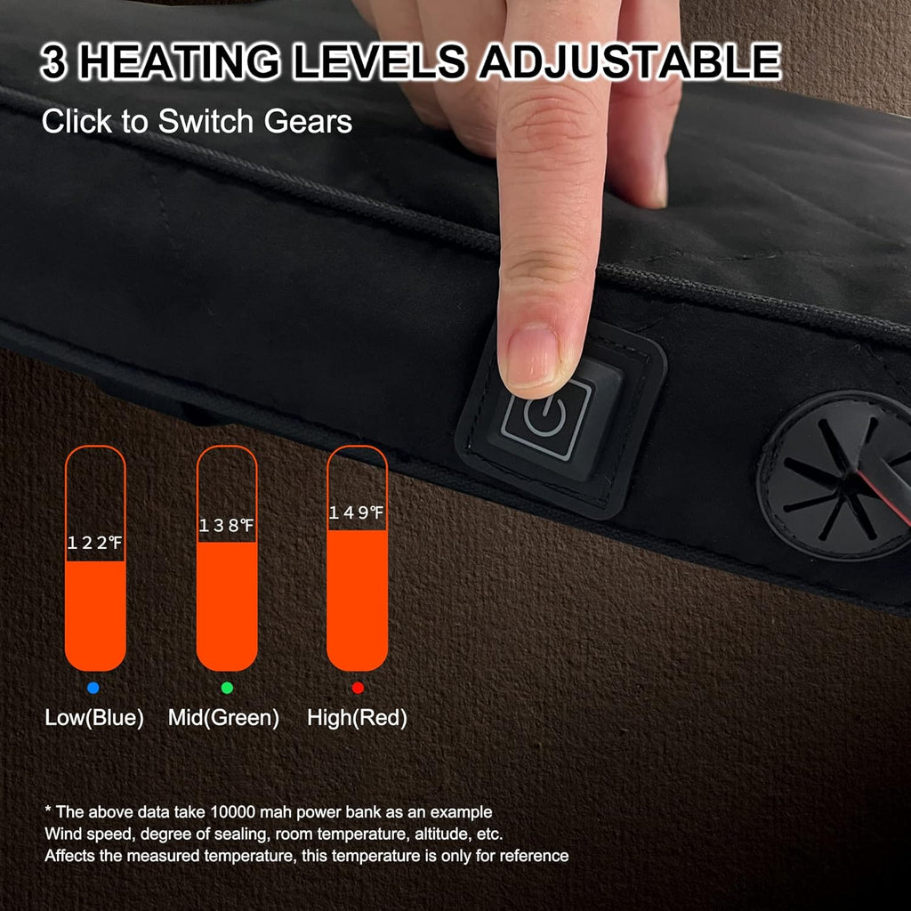 Portable Heated Seat Cushion with 3 Heating Settings Memory Foam O4614