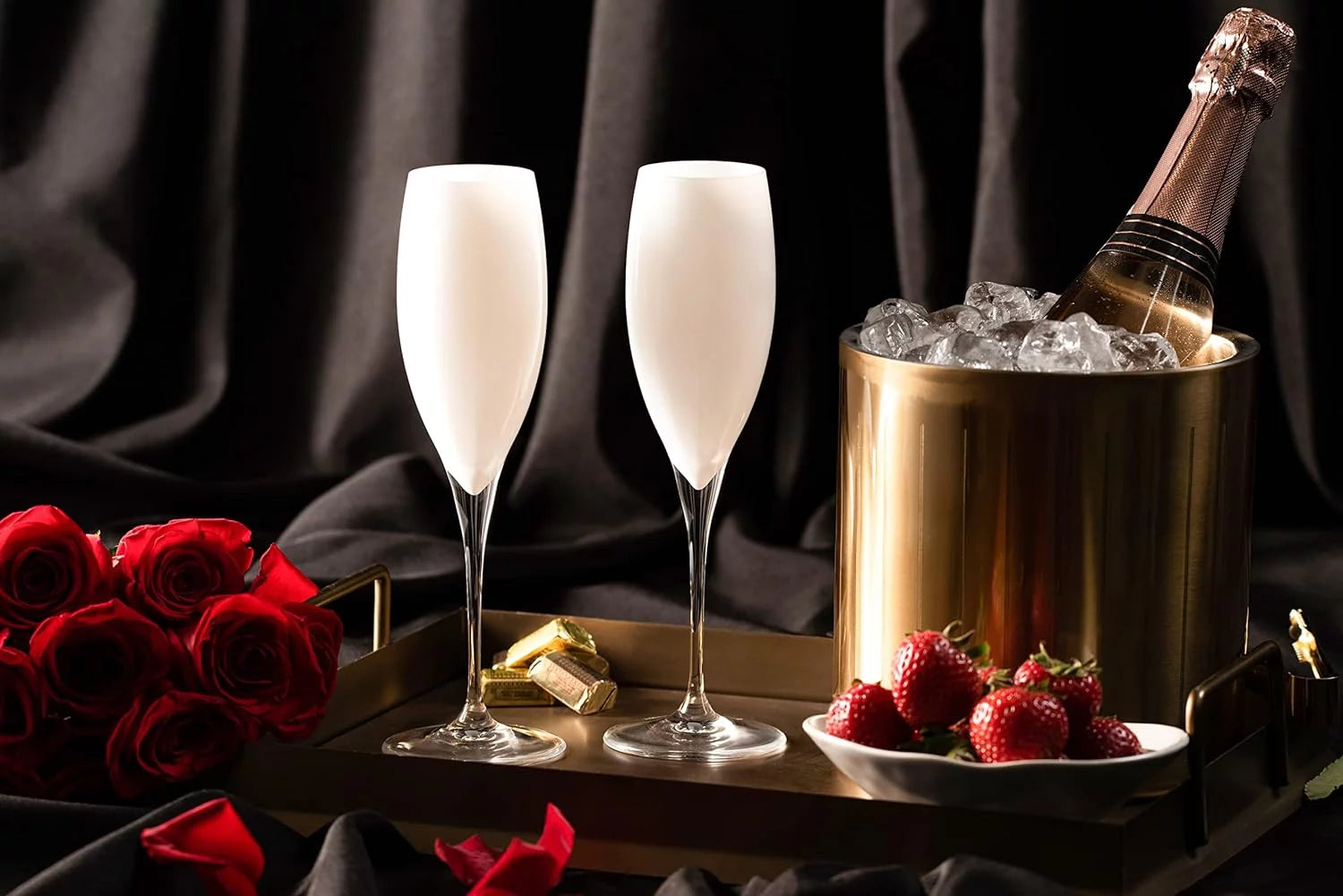 Set Of 6 Crystal Champagne Flutes N8261