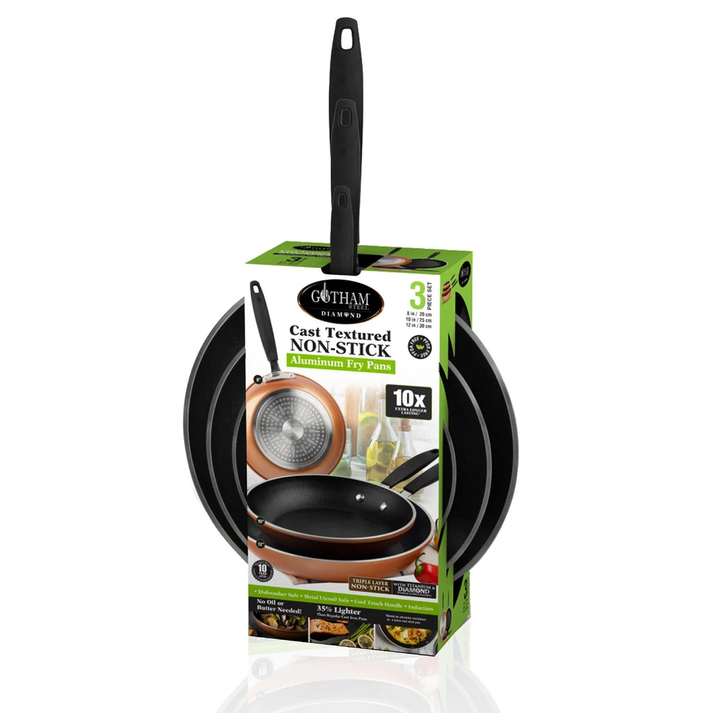 3-Piece Copper Nonstick Frying Pan Set J519101