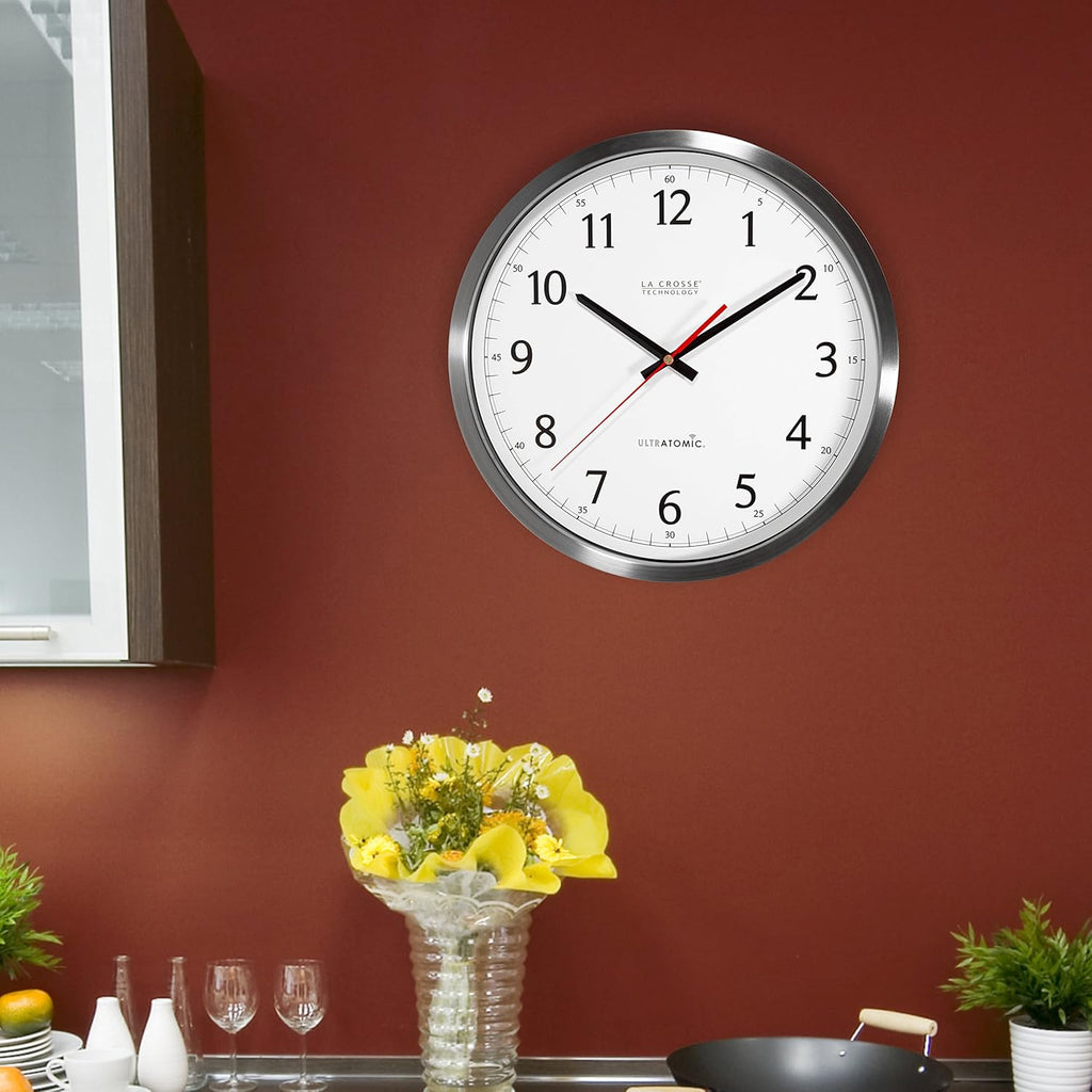 14 Inch Analog Stainless Steel Wall Clock B63930