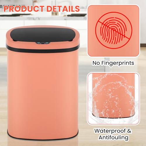 13-Gallon Stainless Steel Automatic Motion Sensor Trash Can J496