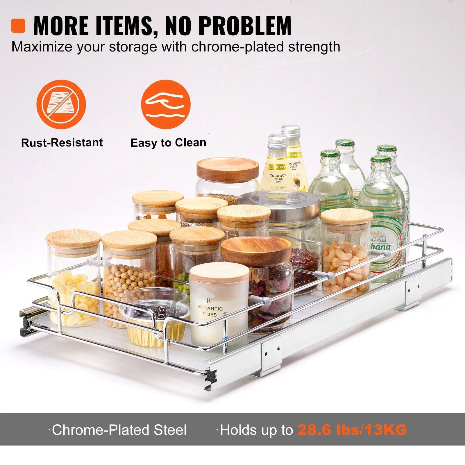 Steel Pull Out Cabinet Organizer 14x21 A233182
